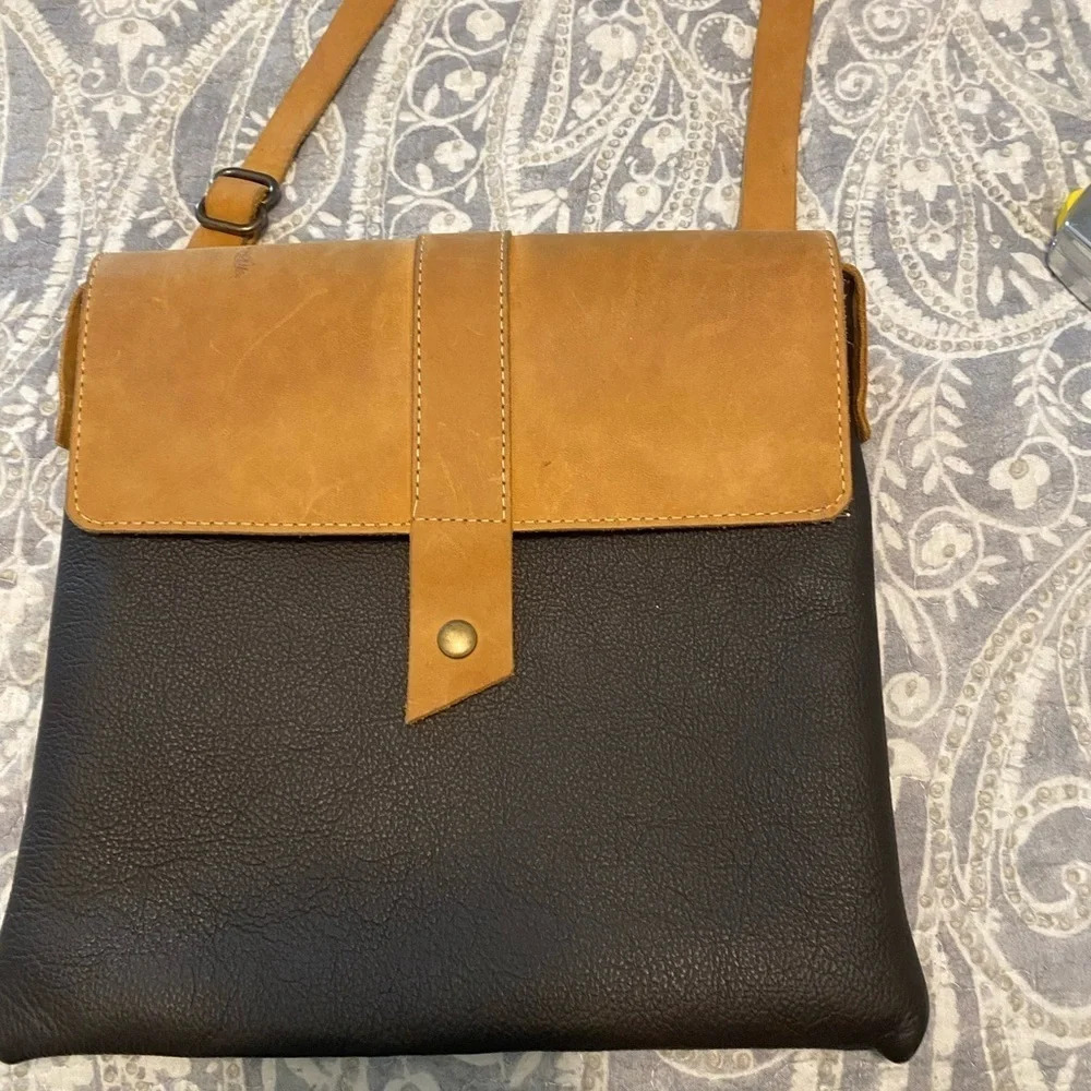 Authentic handmade leather purse crossbody style